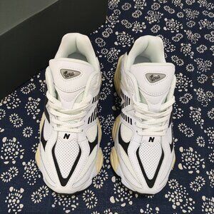 New Balance 9060 White & Black Chunky Sneakers